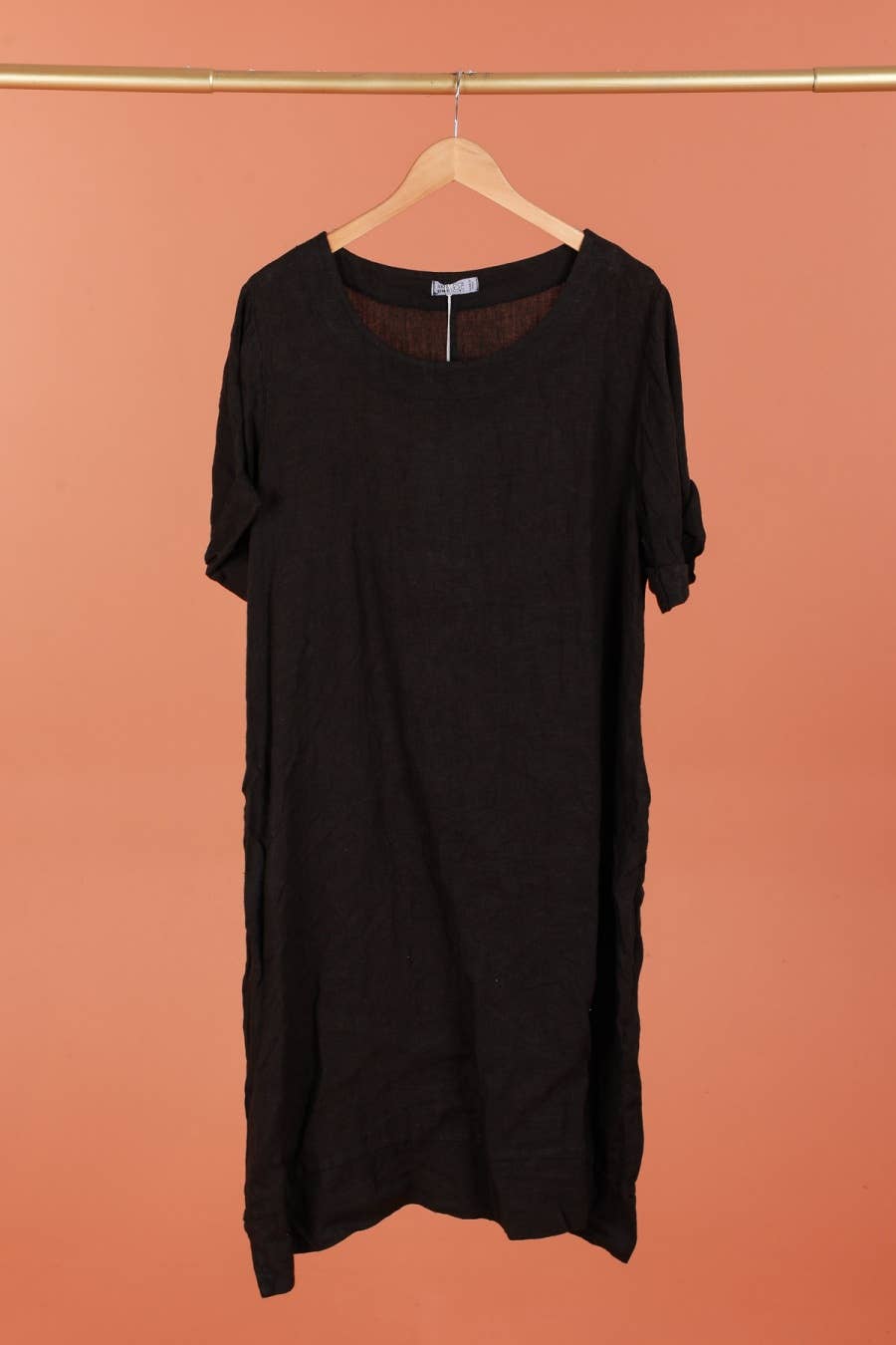 Black Linen Dress - One Size