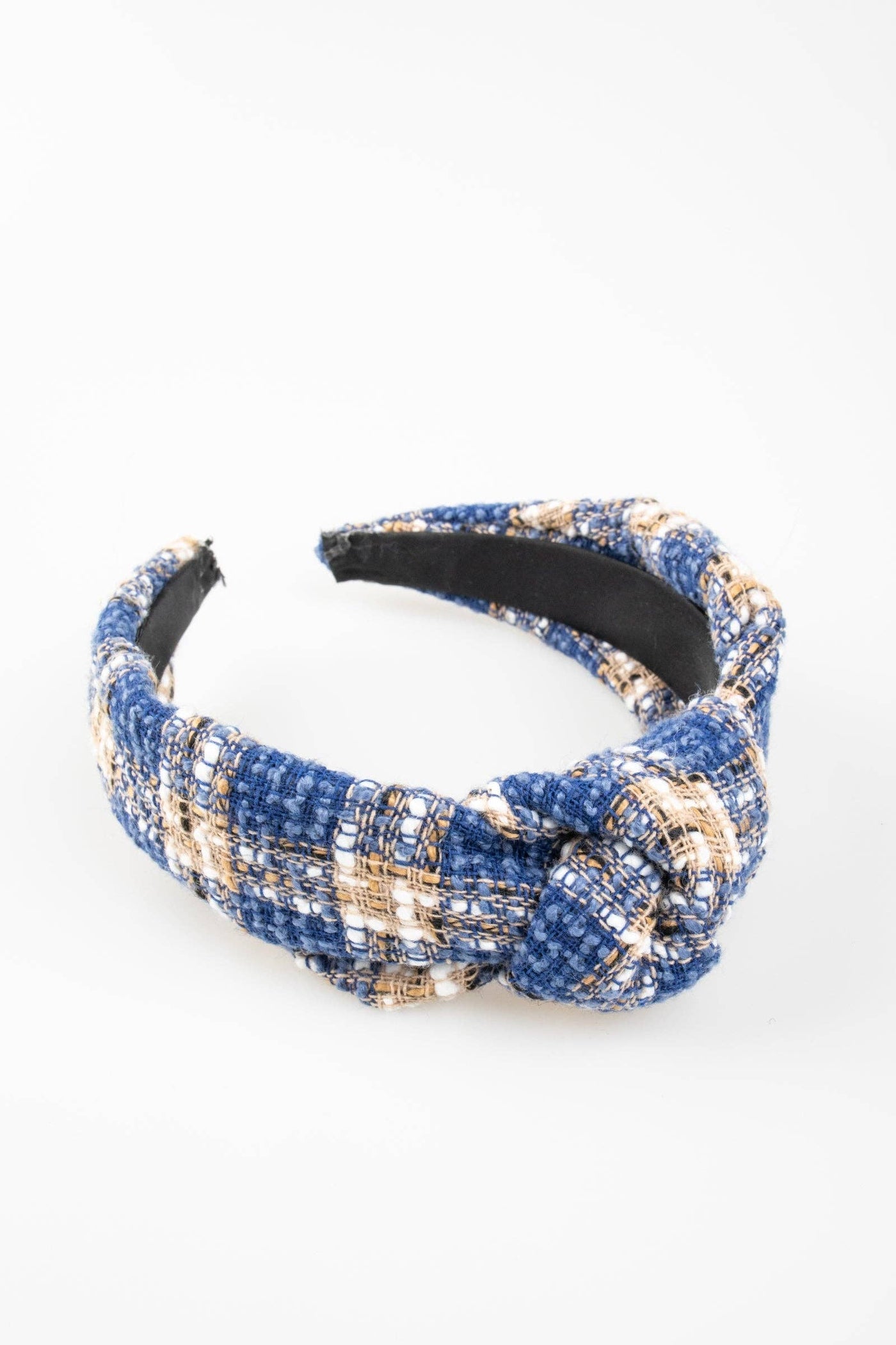 Tweed Knot Headband - Cobalt