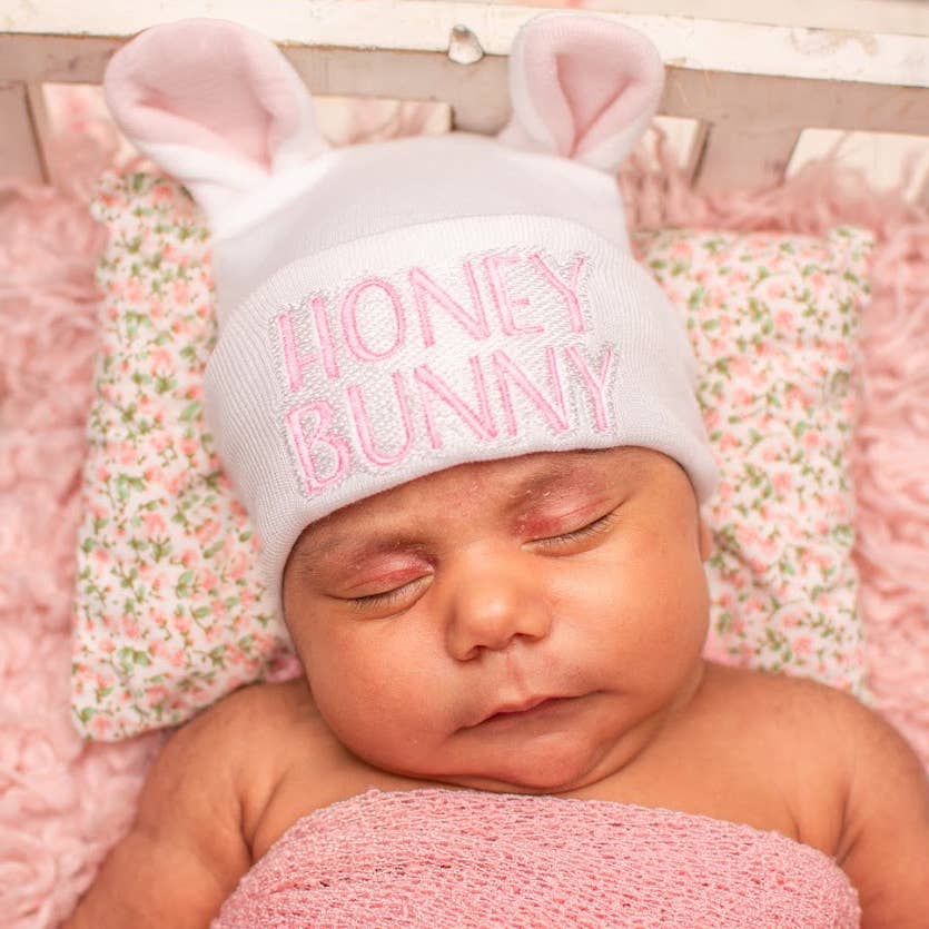 Pink Honey Bunny Newborn Hat - Easter Babies!y