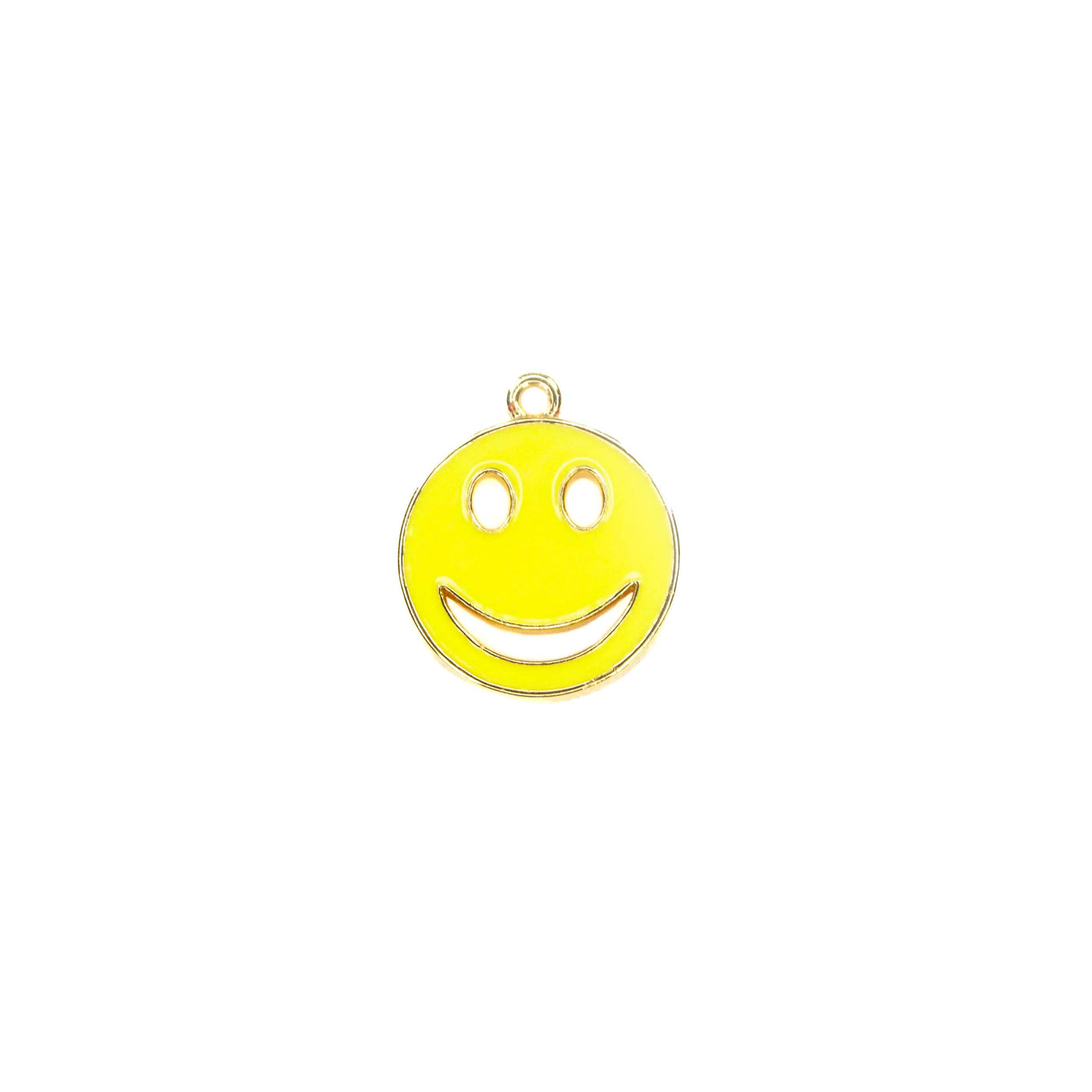 Happy Smile Face Necklace Bracelet Charm - Neon Yellow