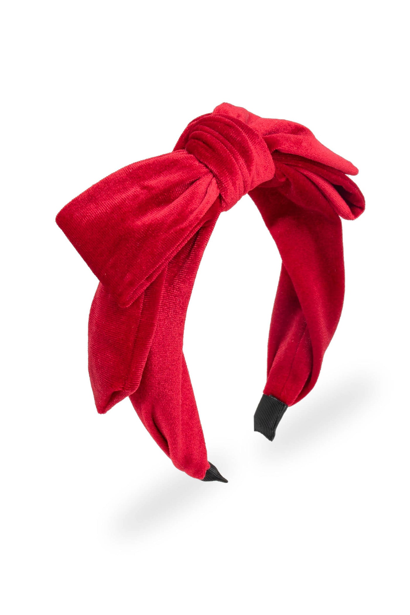 Lydia Velvet Bow Headband - Red