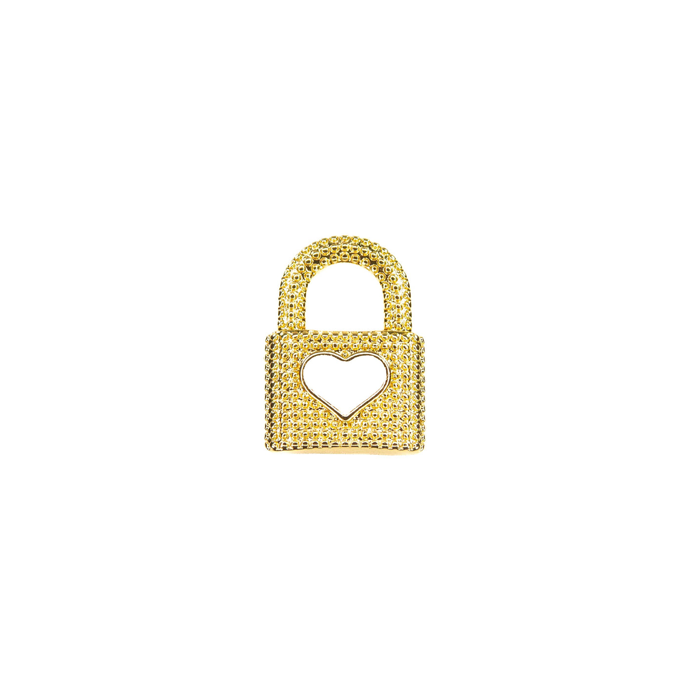 Heart Lock Necklace Bracelet Charm - White Heart