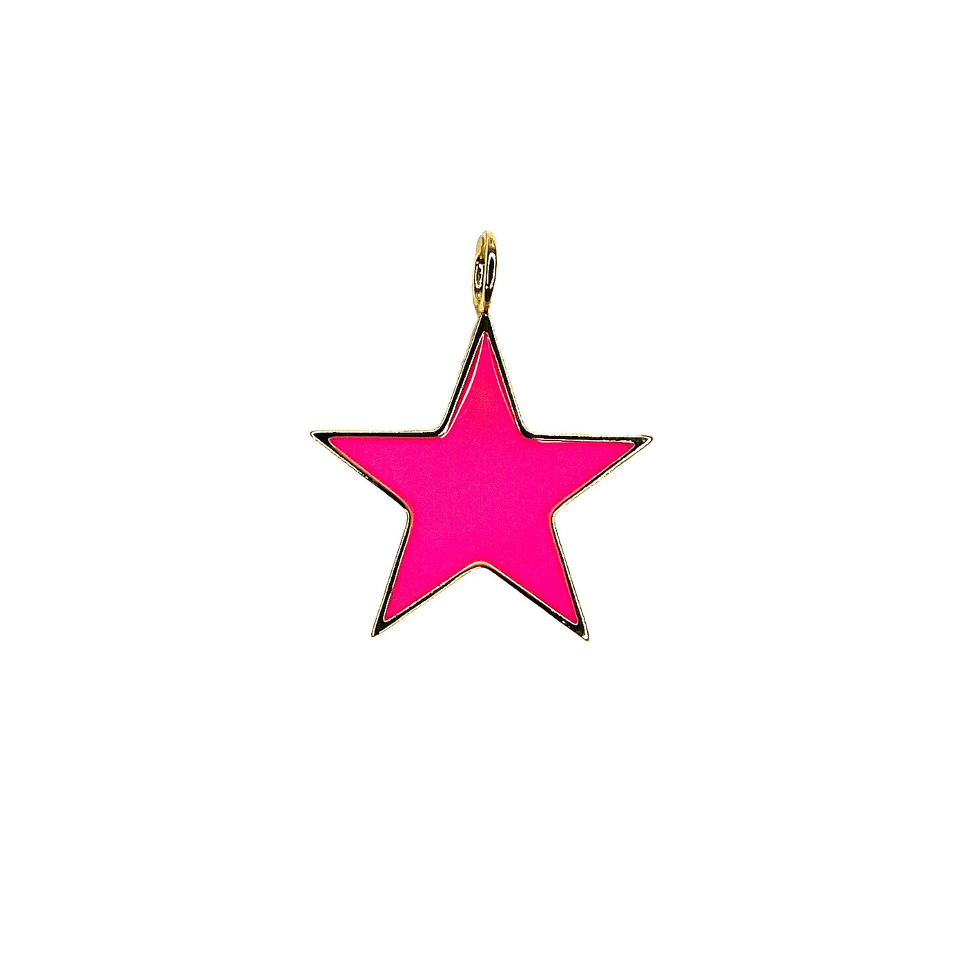 Neon Pink Medium Star Charm