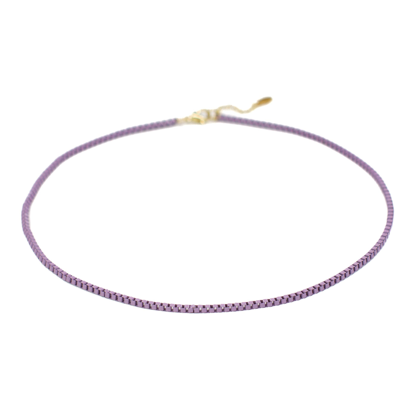 Lavender Box Enamel Necklace